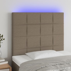 Cabecero con luces LED tela gris taupe 90x5x118/128 cm de vidaXL, Cabeceros y pies de cama - Ref: Foro24-3122410, Precio: 63,...