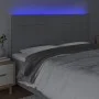 Headboard with LED lights light gray fabric 200x5x118/128 cm by vidaXL, Headboards and footboards - Ref: Foro24-3122446, Pric...