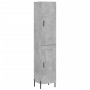 Aparador de madera contrachapada gris hormigón 34,5x34x180 cm