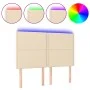 Kopfteil mit LED-Leuchten, cremefarbener Stoff, 144 x 5 x 118/128 cm von vidaXL, Kopf- und Fußteile - Ref: Foro24-3122287, Pr...