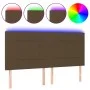 Kopfteil mit LED-Leuchten aus dunkelbraunem Stoff 180x5x118/128 cm von vidaXL, Kopf- und Fußteile - Ref: Foro24-3122441, Prei...