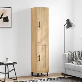 Aparador de madera contrachapada roble Sonoma 34,5x34x180 cm
