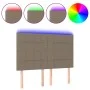 Headboard with LED lights taupe gray fabric 144x5x118/128 cm by vidaXL, Headboards and footboards - Ref: Foro24-3122426, Pric...