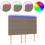 Kopfteil mit LED-Leuchten, taupegrauer Stoff, 144 x 5 x 118/128 cm von vidaXL, Kopf- und Fußteile - Ref: Foro24-3122426, Prei...