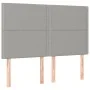 Headboard with LED lights light gray fabric 144x5x118/128 cm by vidaXL, Headboards and footboards - Ref: Foro24-3122282, Pric...