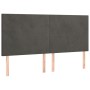 Kopfteil mit LED-Leuchten, dunkelgrauer Samt, 180 x 5 x 118/128 cm von vidaXL, Kopf- und Fußteile - Ref: Foro24-3122205, Prei...
