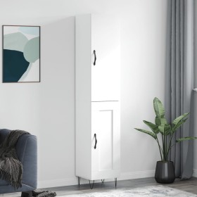 Aparador alto madera contrachapada blanco 34,5x34x180 cm
