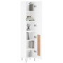 Aparador alto madera contrachapada blanco 34,5x34x180 cm