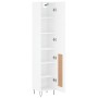 Aparador alto madera contrachapada blanco 34,5x34x180 cm