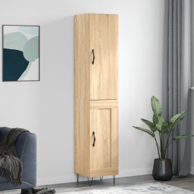 Aparador de madera contrachapada roble Sonoma 34,5x34x180 cm
