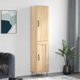 Aparador de madera contrachapada roble Sonoma 34,5x34x180 cm
