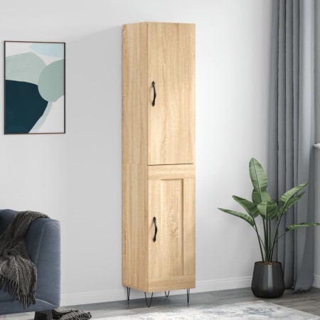 Aparador de madera contrachapada roble Sonoma 34,5x34x180 cm
