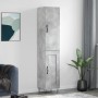 Aparador de madera contrachapada gris hormigón 34,5x34x180 cm