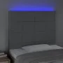Headboard with LED lights light gray fabric 90x5x118/128 cm by vidaXL, Headboards and footboards - Ref: Foro24-3122406, Price...