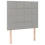 Headboard with LED lights light gray fabric 90x5x118/128 cm by vidaXL, Headboards and footboards - Ref: Foro24-3122406, Price...