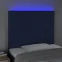 Headboard with LED lights blue fabric 90x5x118/128 cm by vidaXL, Headboards and footboards - Ref: Foro24-3122132, Price: 64,2...