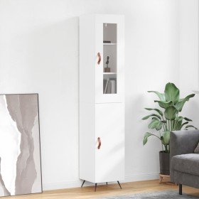 Aparador alto madera contrachapada blanco 34,5x34x180 cm Aparador alto madera contrachapada blanco 34,5x34x180 cm