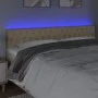 Cream fabric headboard with LED 200x7x78/88 cm by vidaXL, Headboards and footboards - Ref: Foro24-3121975, Price: 86,70 €, Di...