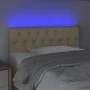 Cream fabric headboard with LED 90x7x78/88 cm by vidaXL, Headboards and footboards - Ref: Foro24-3121935, Price: 53,94 €, Dis...