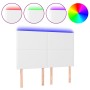 Headboard with LED lights white synthetic leather 144x5x118/128 cm by vidaXL, Headboards and footboards - Ref: Foro24-3122235...