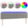 Light gray velvet headboard with LED 200x5x78/88 cm by vidaXL, Headboards and footboards - Ref: Foro24-3122112, Price: 77,19 ...