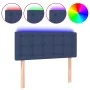 Blue fabric headboard with LED 90x5x78/88 cm by vidaXL, Headboards and footboards - Ref: Foro24-3122034, Price: 52,25 €, Disc...