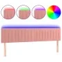 Rosa Samtkopfteil mit LED 180x5x78/88 cm von vidaXL, Kopf- und Fußteile - Ref: Foro24-3121915, Preis: 61,95 €, Rabatt: %