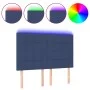 Headboard with LED lights blue fabric 144x5x118/128 cm by vidaXL, Headboards and footboards - Ref: Foro24-3122428, Price: 117...