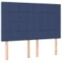 Headboard with LED lights blue fabric 144x5x118/128 cm by vidaXL, Headboards and footboards - Ref: Foro24-3122428, Price: 117...