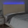 Headboard with LED lights cream fabric 180x5x118/128 cm by vidaXL, Headboards and footboards - Ref: Foro24-3122443, Price: 12...