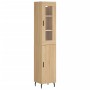 Aparador de madera contrachapada roble Sonoma 34,5x34x180 cm