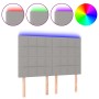 Headboard with LED lights light gray fabric 144x5x118/128 cm by vidaXL, Headboards and footboards - Ref: Foro24-3122422, Pric...