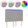 Headboard with LED lights light gray fabric 144x5x118/128 cm by vidaXL, Headboards and footboards - Ref: Foro24-3122422, Pric...
