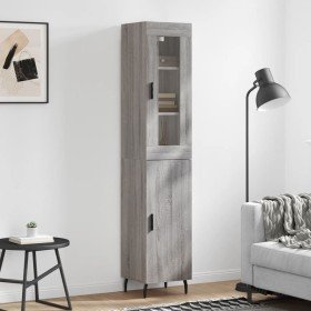 Aparador alto madera contrachapada gris Sonoma 34,5x34x180 cm Aparador alto madera contrachapada gris Sonoma 34,5x34x180 cm