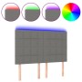 Kopfteil mit LED-Leuchten aus dunkelgrauem Stoff, 144 x 5 x 118/128 cm von vidaXL, Kopf- und Fußteile - Ref: Foro24-3122423, ...