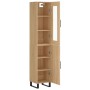 Aparador de madera contrachapada roble Sonoma 34,5x34x180 cm