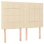 Headboard with LED lights cream fabric 144x5x118/128 cm by vidaXL, Headboards and footboards - Ref: Foro24-3122427, Price: 98...