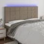Cabecero con luces LED tela gris taupe 180x5x118/128 cm de vidaXL, Cabeceros y pies de cama - Ref: Foro24-3122442, Precio: 11...
