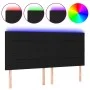 Headboard with LED lights black fabric 200x5x118/128 cm by vidaXL, Headboards and footboards - Ref: Foro24-3122448, Price: 11...