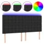 Headboard with LED lights black synthetic leather 180x5x118/128 cm by vidaXL, Headboards and footboards - Ref: Foro24-3122526...