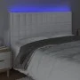 Headboard with LED lights white synthetic leather 180x5x118/128 cm by vidaXL, Headboards and footboards - Ref: Foro24-3122527...