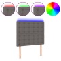 Cabecero con luces LED cuero sintético gris 100x5x118/128 cm de vidaXL, Cabeceros y pies de cama - Ref: Foro24-3122512, Preci...