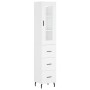 Aparador alto madera contrachapada blanco 34,5x34x180 cm