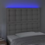 Cabecero con luces LED cuero sintético gris 100x5x118/128 cm de vidaXL, Cabeceros y pies de cama - Ref: Foro24-3122512, Preci...