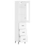 Aparador alto madera contrachapada blanco 34,5x34x180 cm