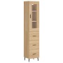 Aparador de madera contrachapada roble Sonoma 34,5x34x180 cm