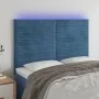 Cabecero con luces LED terciopelo azul oscuro 144x5x118/128 cm de vidaXL, Cabeceros y pies de cama - Ref: Foro24-3122616, Pre...