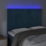 Cabecero con luces LED terciopelo azul oscuro 144x5x118/128 cm de vidaXL, Cabeceros y pies de cama - Ref: Foro24-3122616, Pre...