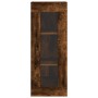 Aparador de madera contrachapada roble ahumado 34,5x34x180 cm