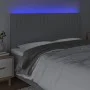 Headboard with LED lights light gray fabric 180x5x118/128 cm by vidaXL, Headboards and footboards - Ref: Foro24-3122676, Pric...